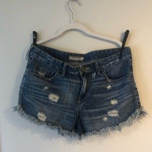 Free People Distressed Jean Shorts
